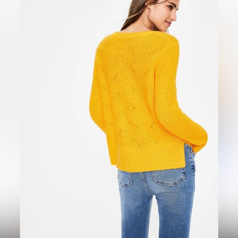 Boden Womens Golden Yellow Wool Blend Hadley Sweater Size Medium - Picture 4 of 14